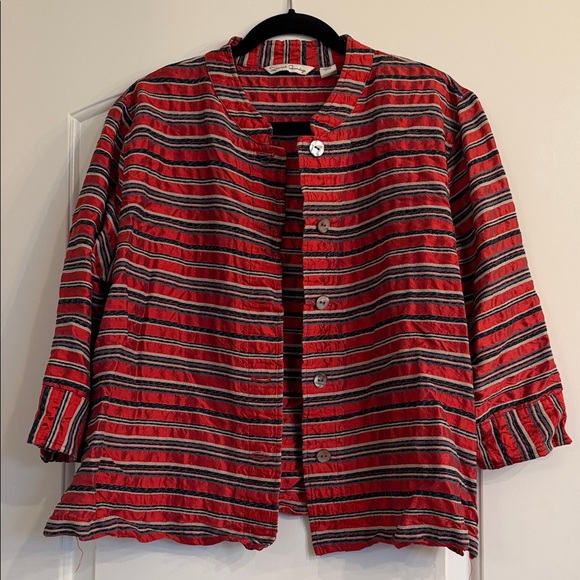 French Laundry SILK Red Striped Blazer, Size XL Elegant Party Jacket - Picture 2 of 11